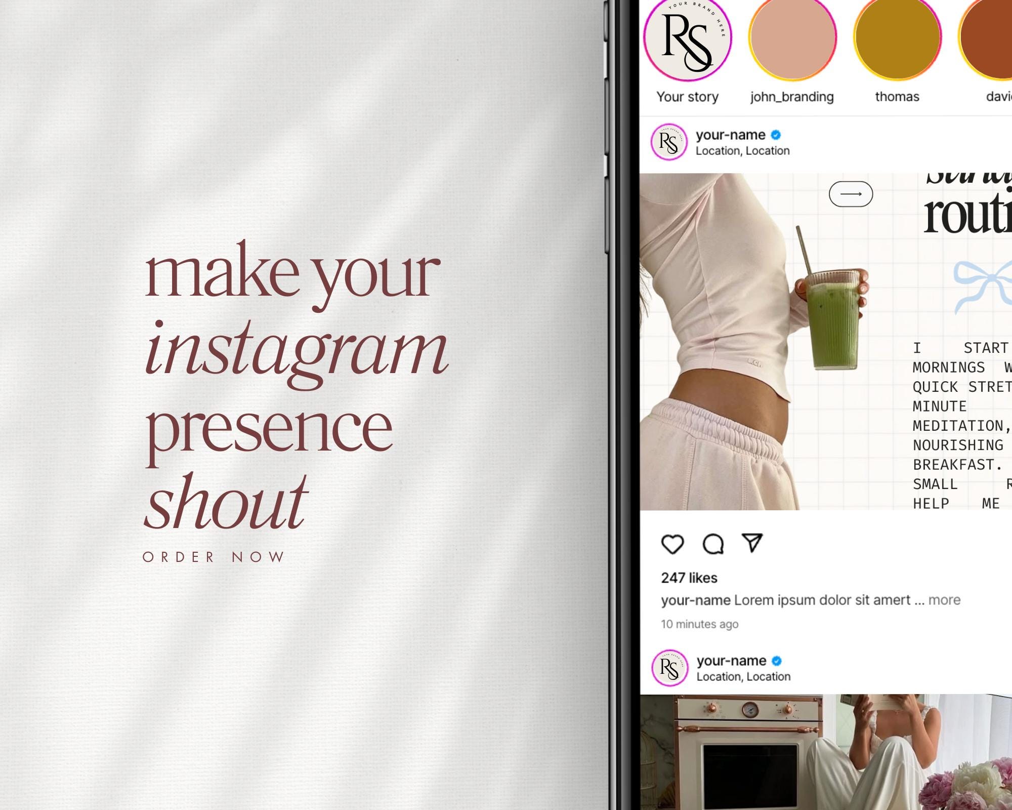 Wellness Coach Instagram Post Templates for That Girl Social Media ...