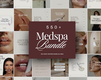 Med Spa Social Media Bundle for Botox & Filler Instagram Skincare Nurse Injector Beauty Business Digital Marketing Trendy Canva Post Bundle