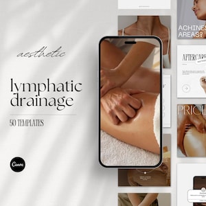 Manual Lymphatic Drainage Instagram Post Template for Massage Therapists, Post Op Lymphatic Drainage Massage Posts, Post Surgery, Canva Post