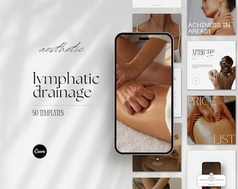 Manual Lymphatic Drainage Instagram Post Template for Massage Therapists, Post Op Lymphatic Drainage Massage Posts, Post Surgery, Canva Post