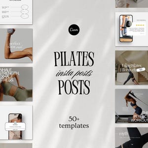 Pilates Instagram Post Templates, Pilates Coach Social Media Content, Pilates Studio Templates Posts, Instagram Influencer, Wellness Canva