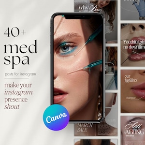 Medspa Canva Instagram Templates, Botox and Filler Instagram Posts, Nurse Injector Instagram Templates, Esthetician Templates, Lip filler