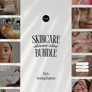 Skincare Clinic Instagram Templates, Esthetician Instagram Posts/Stories, Dermaplaning, Chemical Peel, Microneedling, Medspa Canva Templates