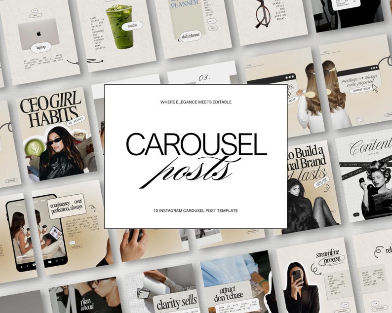 Aesthetic Carousel Templates for Instagram, Social Media Managers Post ...