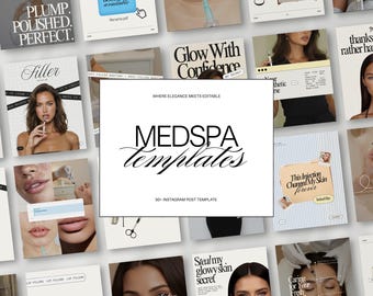 Medspa Instagram Post-Vorlagen für Aesthetic Nurse Injersey Botox und Lip Filler Social Media Bearbeitbare Trending Canva Templates iOS Core