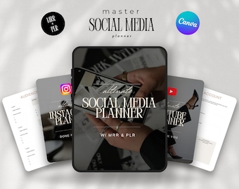 Social Media Planner eBook, Customizable Template (MRR & PLR)