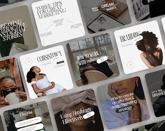 Melanin Social Media Instagram Templates, Digital Marketing Canva Posts