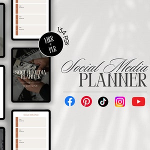 MRR & PLR Social Media Content Planner, Social Media Manager Template with  Master Resell Rights, Digital Marketing, Private Label Rights