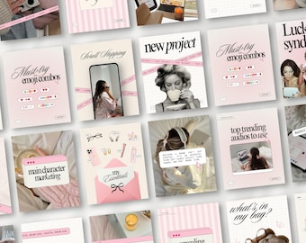Pink Instagram Post Templates, Girly Social Media, Canva Coach Post (Digital Download)