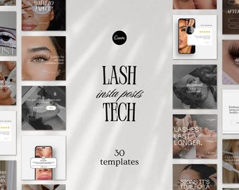 Lash Tech Artist Instagram Post Templates, Lash Tech Branding, Lash Tech Social Media, Lash Quotes, Lash Stylist, Editable Canva Templates