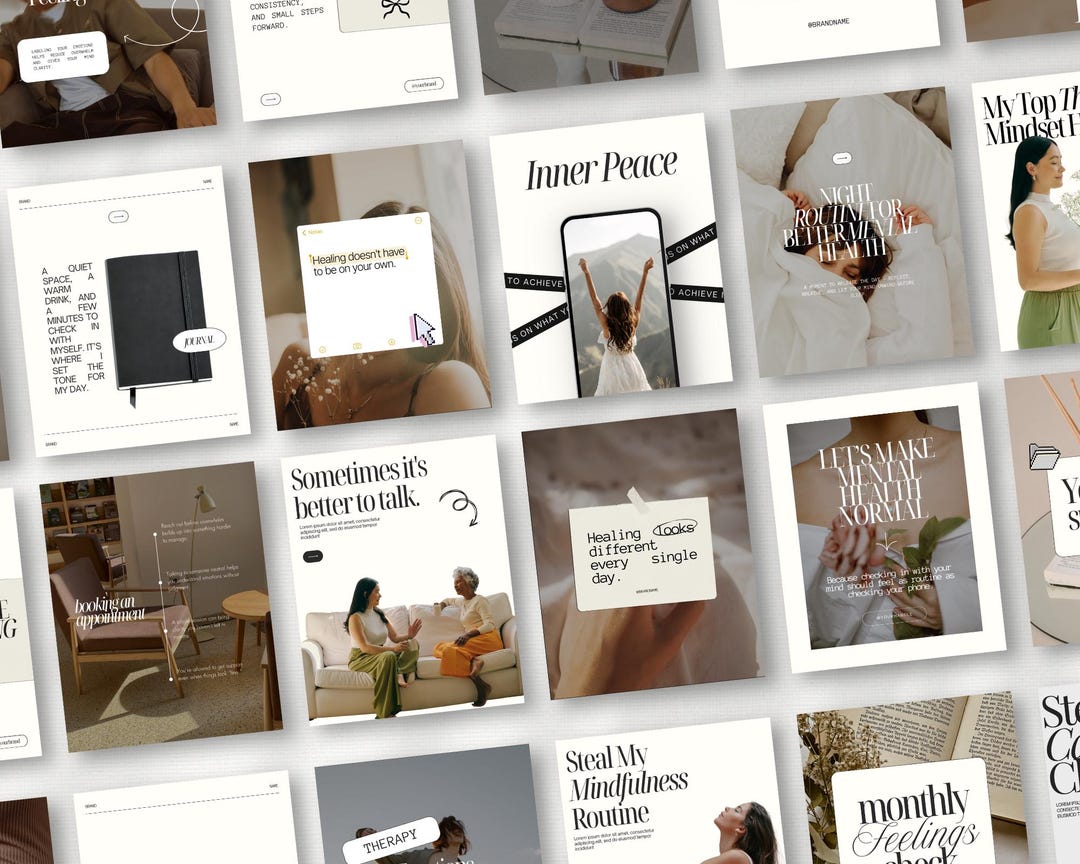 Therapist Instagram Templates for Mental Health & Mindset Coach ...