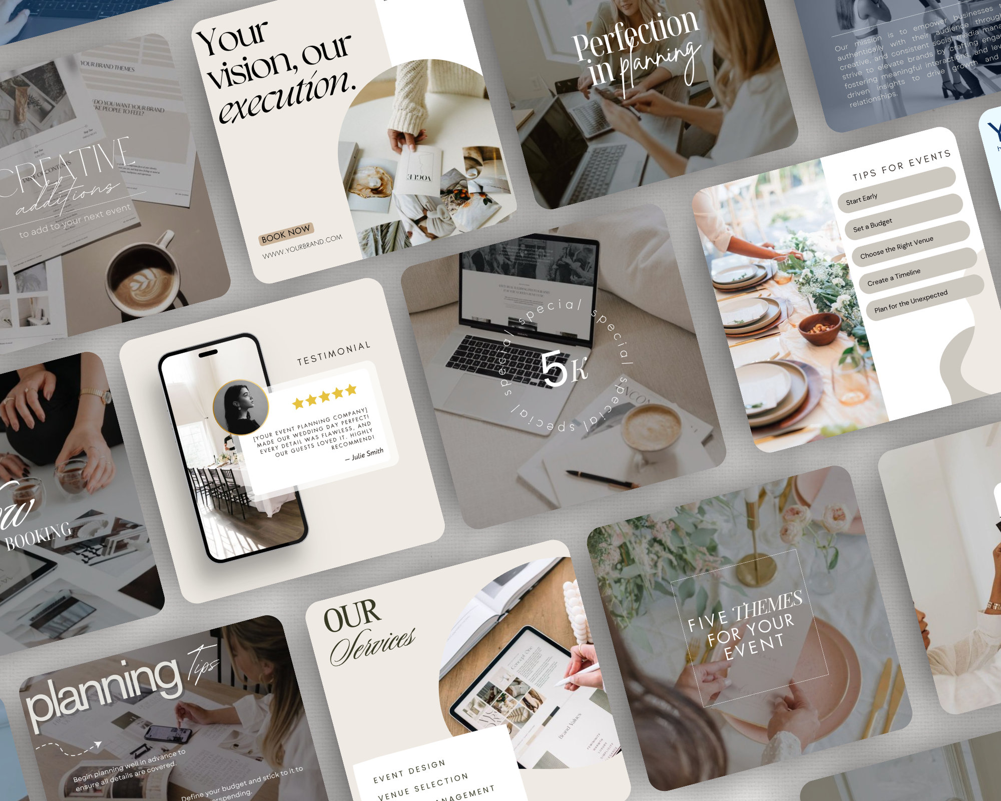 Editable Event Planner Instagram Post Templates, Event Planner Social Media Posts/Branding, Party Planner Canva Template, Wedding Planner
