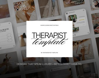 Modelos para Instagram de Terapeutas, Postagens de Psicólogos em Mídias Sociais, Modelos Editáveis para Canva sobre Saúde Mental, Negócios de Aconselhamento, Branding de Terapia