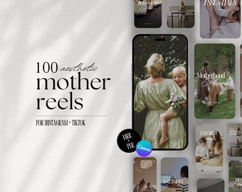 100 Motherhood Faceless Reels, Mompreneur Social Media, Done For You Master Resell Rights Canva Template, Mom Life, Digital Marketing, DFY