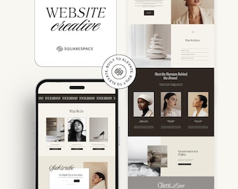Squarespace Website Template Beige Chic Elegant Design for Coaches Service Based Business Creative Agency Editable Website for Entrepreneur