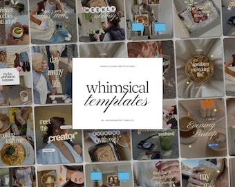 Viral Whimsy Instagram templates for Content Creators Influencer UGC Trendy Digital Marketing iOS Scrapbook Whimsical Aesthetic Canva Bundle