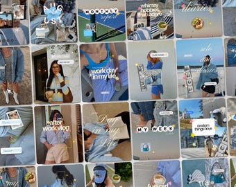 Trendy Instagram Templates for Content Creators UGC Influencer Coaches Viral Social Media Digital Marketing Blue Aesthetic Canva Post Bundle