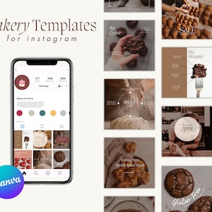 Bakery Instagram Post Templates, Pastry Shop Branding Kit, Cake Business Social Media, Instagram Post & Branding Kit, Bakery Branding Kit