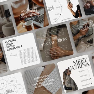 Virtual Assistant Instagram Post Templates,Instagram Virtual Assistant Social Media Posts,Business Coach Template,Social Media Manager,Canva