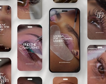 Lash Lift Video Reels for Instagram | Lash Lamination Instagram Templates |  Lash Tech Instagram | Lash Artist Reels | Lash Tech Branding