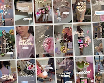 Viral Instagram Reels Templates for Pink Aesthetic Instagram TikTok Faceless Marketing Trendy Content Creator UGC iOS Canva Video Bundle