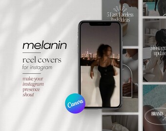 Melanin Instagram Reel Cover Template With Hooks, Faceless Digital