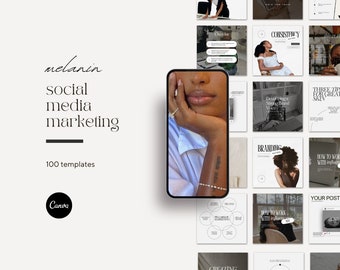Faceless Melanin Social Media Instagram Templates, Melanin and Faceless Digital Marketing, Social Media Manager Posts, Canva Posts, dfy