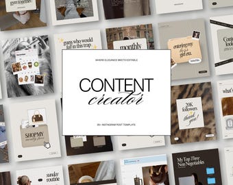 Content Creator iOS core Instagram Post Templates for Influencers Social Media Managers UGC Scrapbook Modern Aesthetic Editable Canva Post