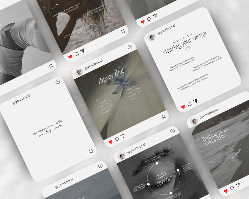 Luxury Holistic Coach Instagram Post Templates, Wellness Feed (canva ...