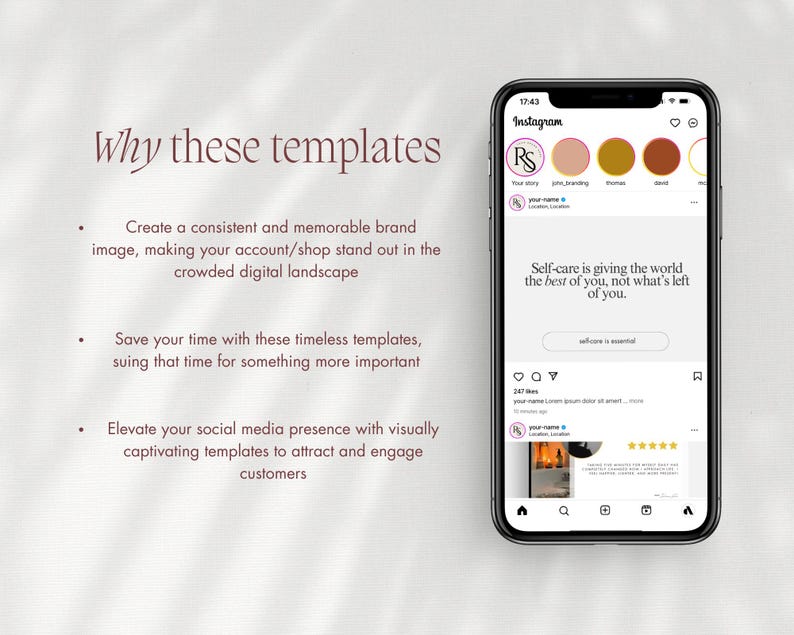 Mallar för Instagram-inlägg om självomsorg, inlägg om självkärlek, mallar för mental hälsa, sociala medier för hälsocoacher, redigerbar Canvas bild 2