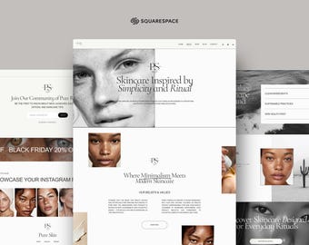 Minimal Skincare Squarespace Website Template, Beauty & Wellness