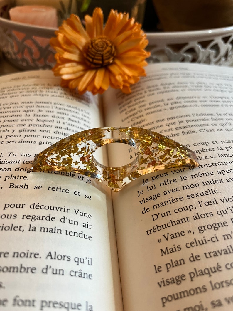 Marque-page et bague de lecture Bague or