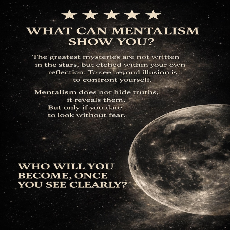 spiritual message artwork, self reflection quote, cosmic moon background, intuitive insight