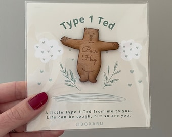 Type 1 Ted Pocket Hug, Type 1 Diabetes gift, Type 1 Diabetes