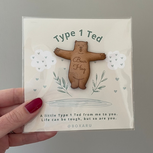 Type 1 Ted Pocket Hug, Type 1 Diabetes gift, Type 1 Diabetes