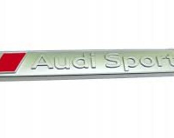 1x Audi Sport Schriftzug Exterieur Emblem Logo Zeichen Tuning Silber Audi