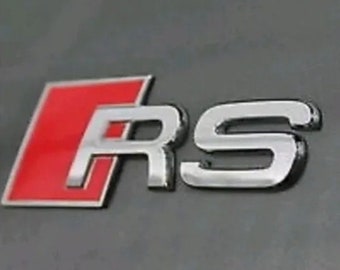 1x Für Audi RS Schriftzug Emblem Logo Plakette Aufkleber Silber Auto Audi S-line Aufkleber Logo Silber