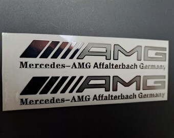 1x AMG Emblem Logo Aufkleber Metall Sticker Schlüssel Spiegel innen Mercedes Benz NEU