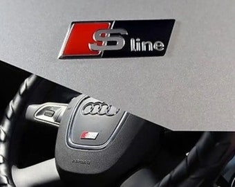 1x AUDI S-line SLINE Lenkrad Emblem logo aufkleber Schwarz