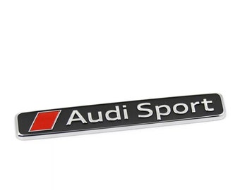 1x Audi Sport Schriftzug Exterieur Emblem Zeichen Tuning S-line Schwarz Glänz