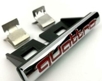 Audi Quattro chrom Emblem Logo Kühlergrill Aufkleber S-line Logo Quattro