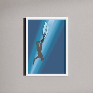 Free diver print. Digital Download.