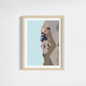 Female climber print. Digital Download.