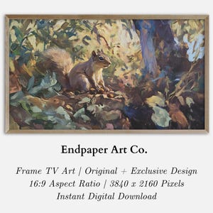 Squirrel Frame TV Art: Autumn Forest Scene (Digital Download)