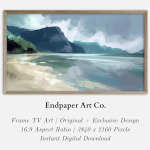 Modern Coastal Frame TV Art | Instant Digital Download for 16:9 Samsung, HiSense Canvas + LG Frame TV | digital wallpaper
