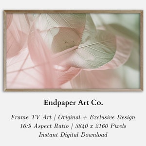 Pastel Leaves Frame TV Art | Instant Digital Download for 16:9 Samsung, HiSense Canvas + LG Frame TV | digital wallpaper