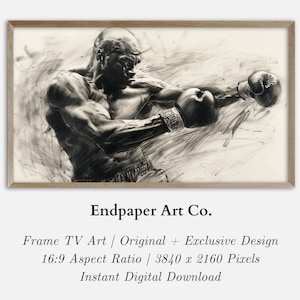 Boxer Charcoal Art for Samsung Frame TV (Digital Download)