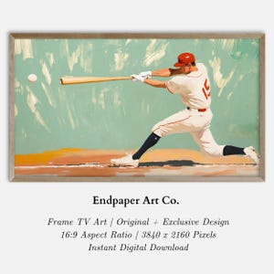 Vintage Baseball Player Frame TV Art (Digital Download)