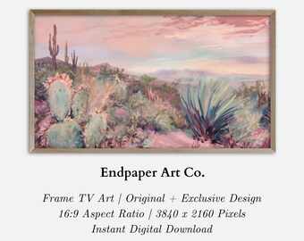 Southwestern Desert Frame TV Art: Prickly Pear Cactus (Digital Download)