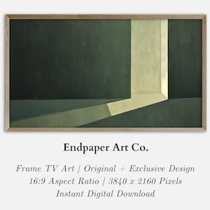 Arte moderna de TV com moldura abstrata verde | Download digital instantâneo para 16:9 Samsung, HiSense Canvas + LG Frame TV | papel de parede digital